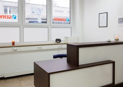 Empfang der Podologischen Praxis Rössler in Stuttgart Giebel